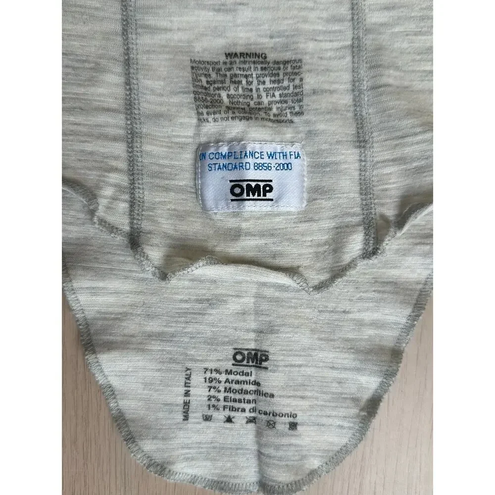 OMP Racing White Balaclava FIA certified 8856-2000 Made In Italy